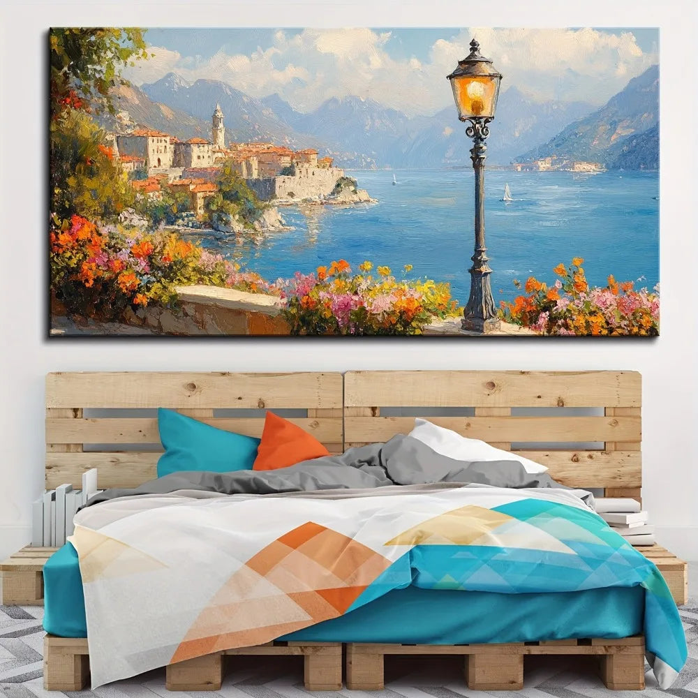 Coastal Ocean Sailboat Wall Art In Pine Wood Frame