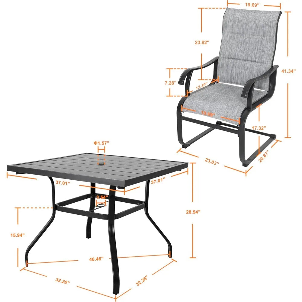 NBVCX All-Weather Patio Dining Set With Umbrella Table