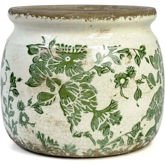 NBVCX Vintage Ceramic Flower Pot With Drainage Indoor Outdoor
