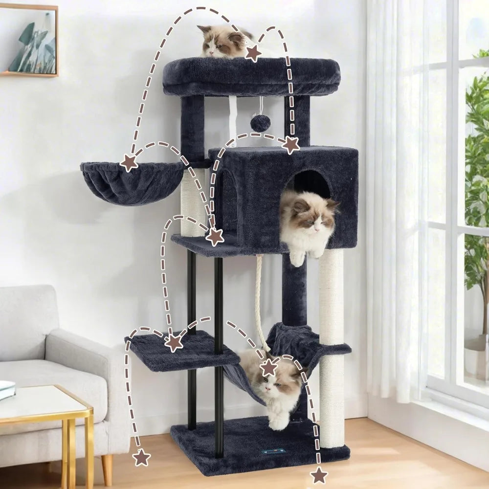 NBVCX Cat Tree Tower Indoor Steel Frame With Hammock Condo