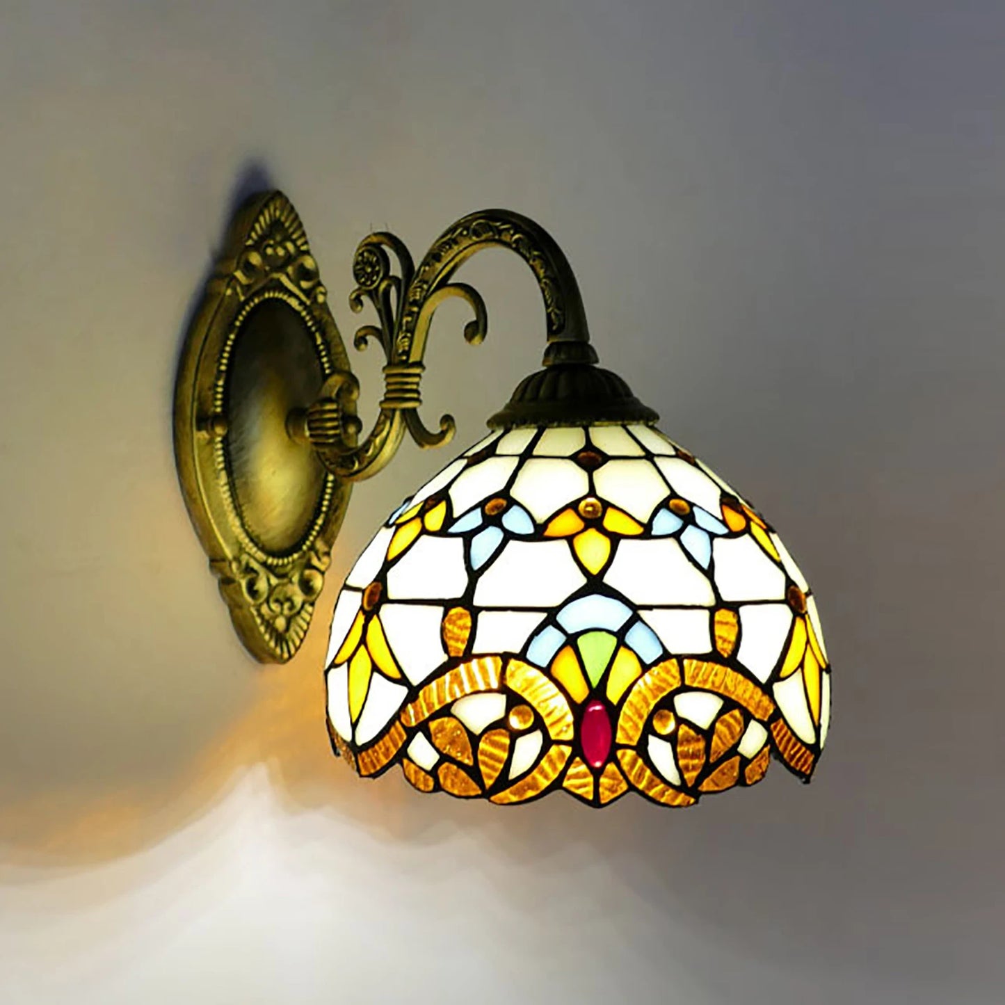 Tiffany Wall Lamp Vintage Dome Light for Living Room