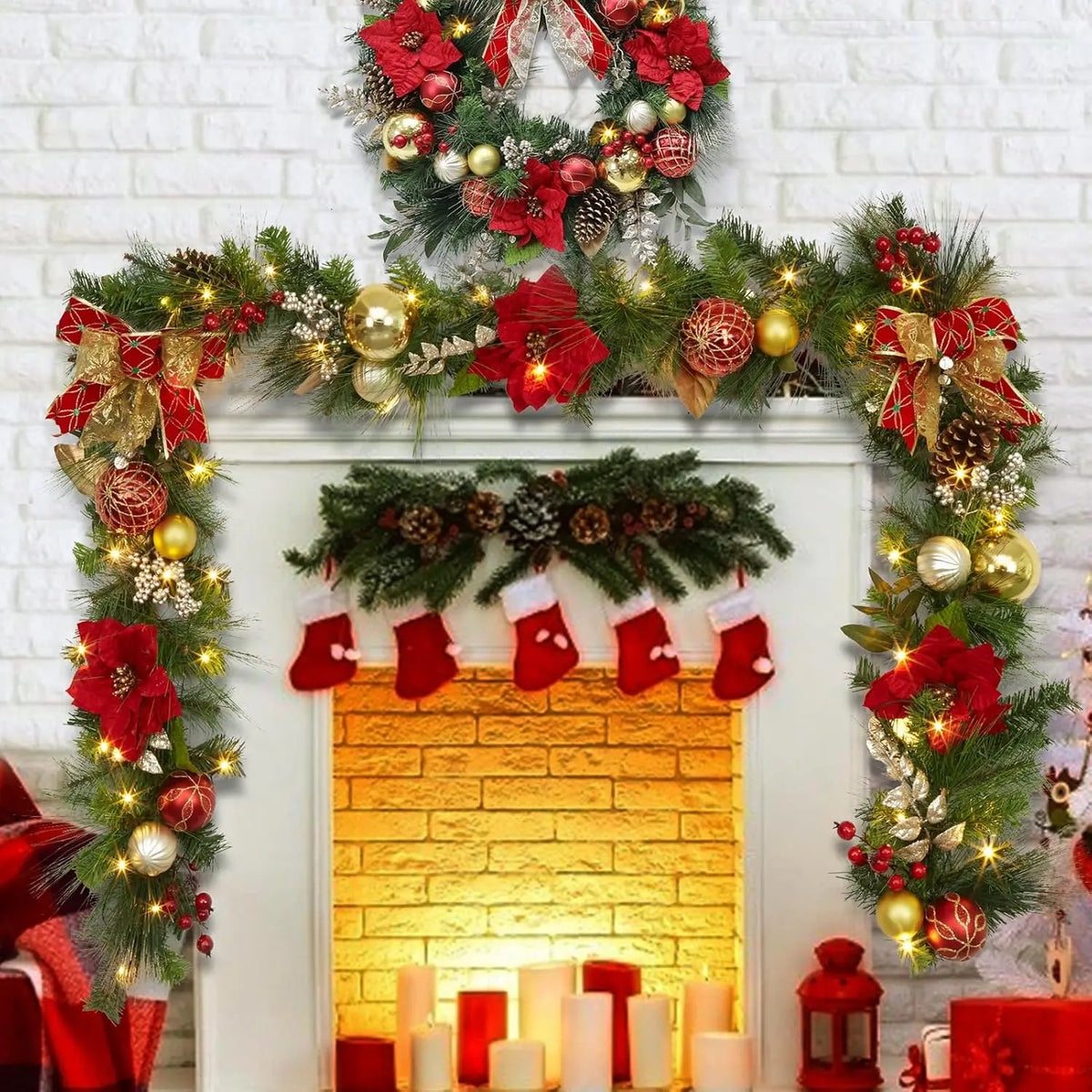 Garvee Artificial Christmas Garland for Mantels Staircases and Holiday Decor