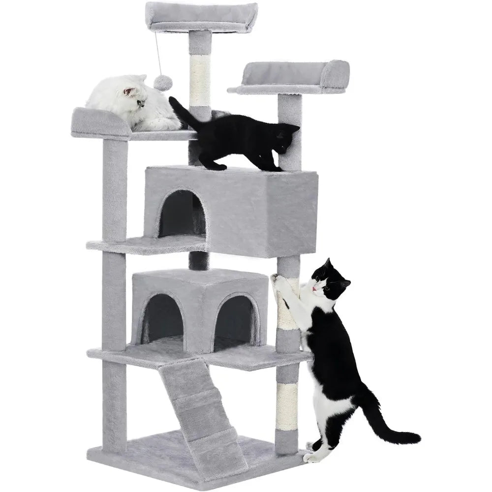 NBVCX Multi Level Cat Tree With Condos And Scratching Posts