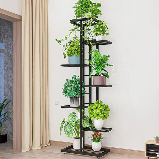 7/8 Tiers Garden Plant Stand, Metal Tiered Shelf Potted Plant Holder Flower Display Rack for Balcony Patio Indoor Outdoor Decor