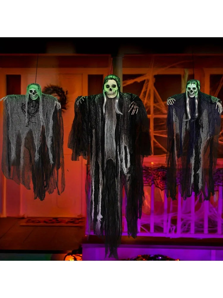 Hanging Grim Reaper Skeleton Ghosts For Halloween Outdoor Decorations