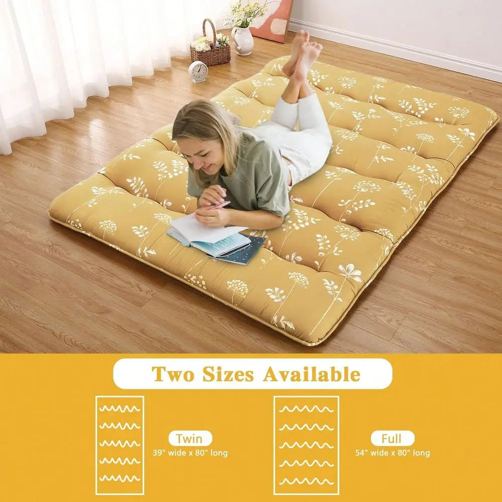 XMSJ Floral Floor Mattress Futon Pad For Camping Comfort