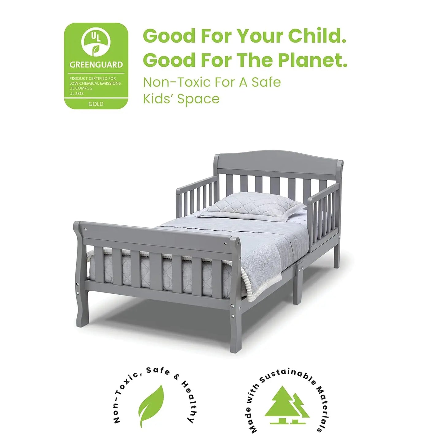 Greenguard Gold Certified Toddler Bed With Full Crib Mattress