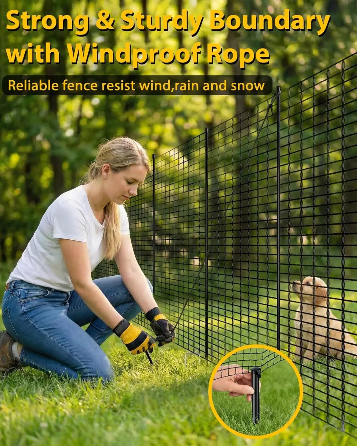 Temporary Fence With Posts Plastic Garden Fence For Animals