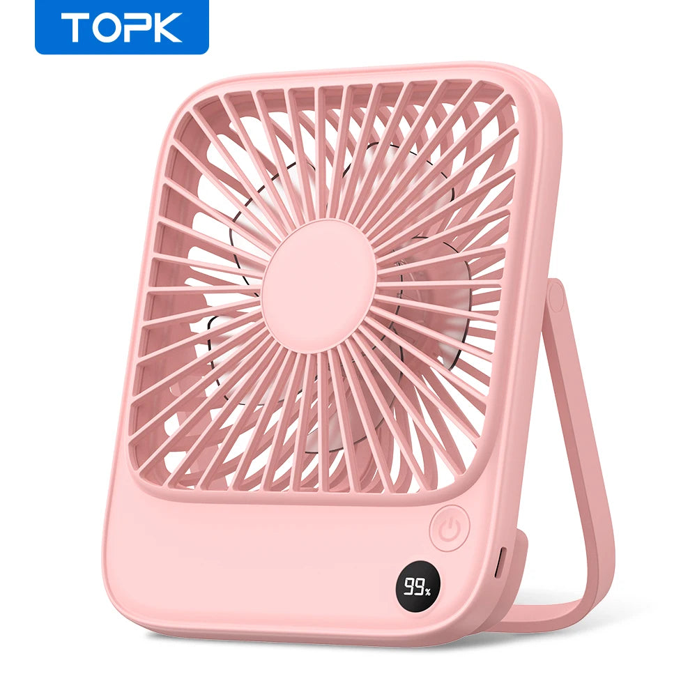 TOPK Rechargeable Portable Mini Silent Desk Fan
