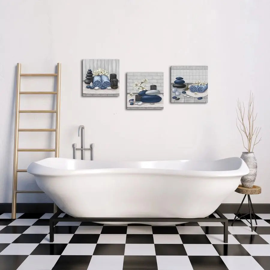 Zen Stone Orchid Canvas Wall Art Still Life For Bathroom