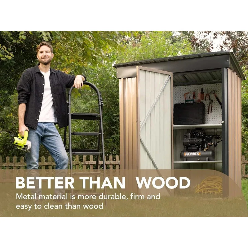 Lockable Metal Outdoor Storage Shed For Garden Use Weatherproof