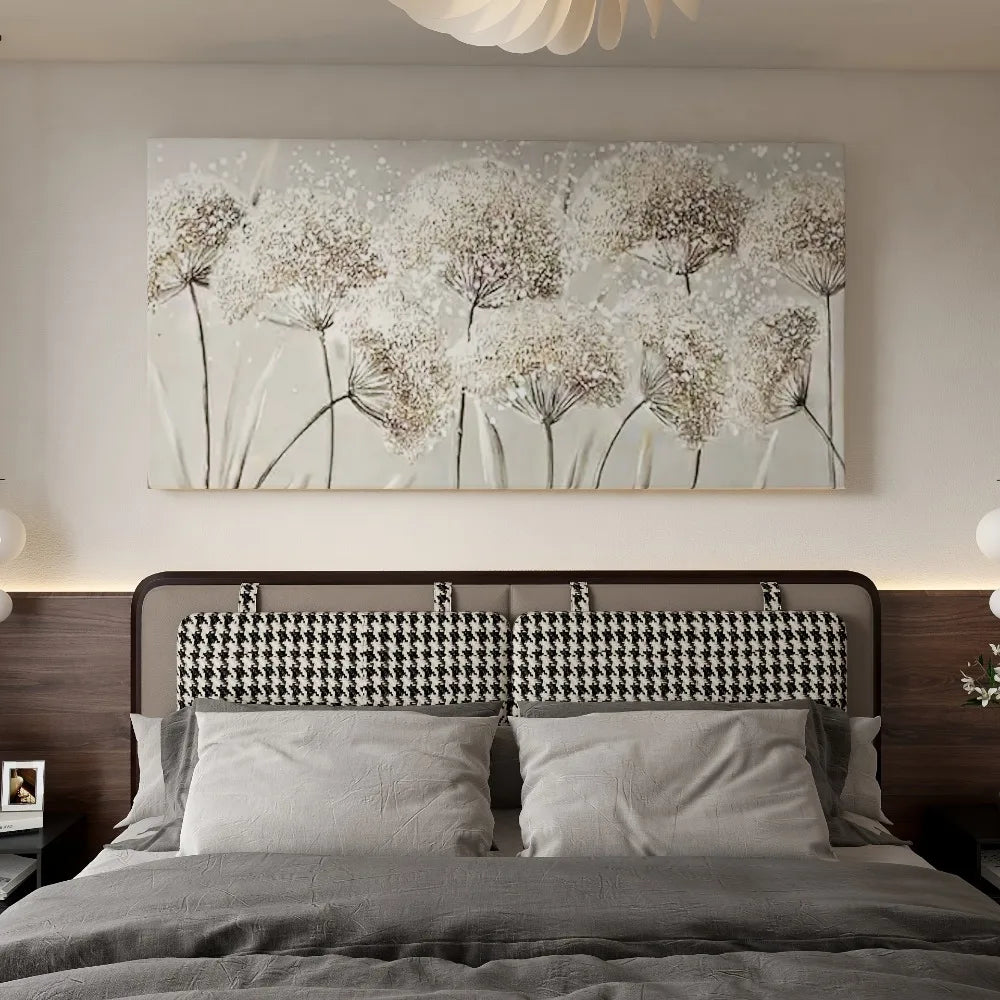 Nordic Style Wood Framed Dandelion Canvas Wall Art