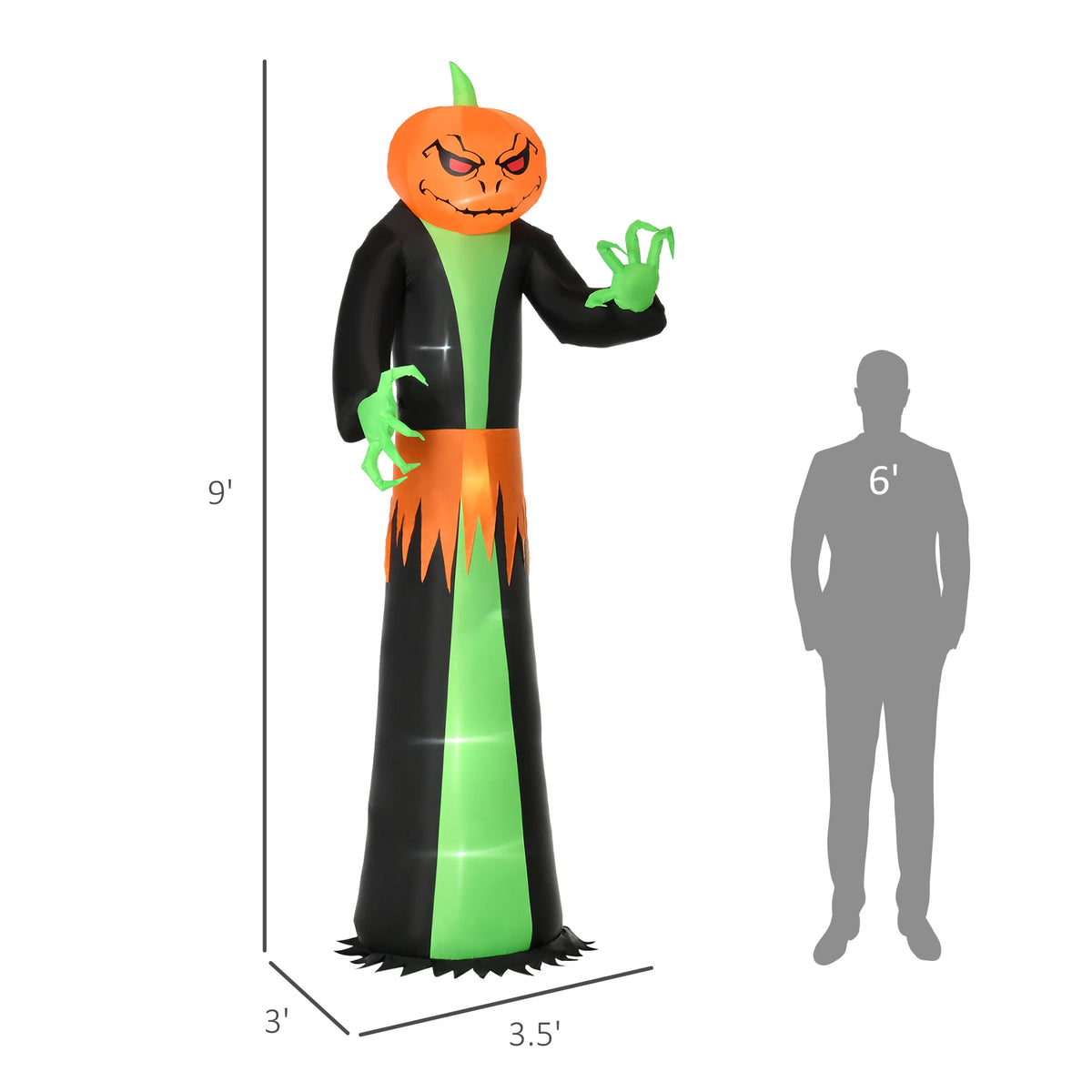 Light Up Halloween Inflatable Pumpkin Outdoor Yard Decoration