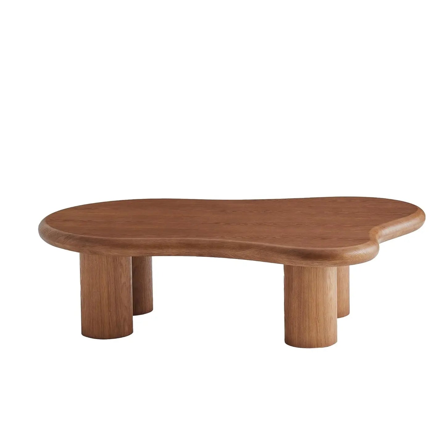 Minimalist Modern Walnut Wood Coffee Table For Living Room