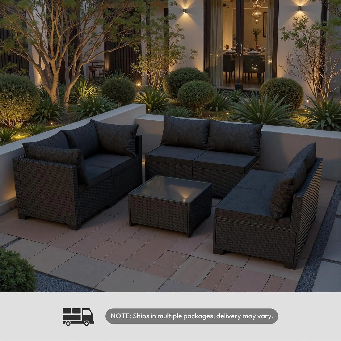 Patio Furniture Set All Weather Water Resistant 7 Piece Outdoor