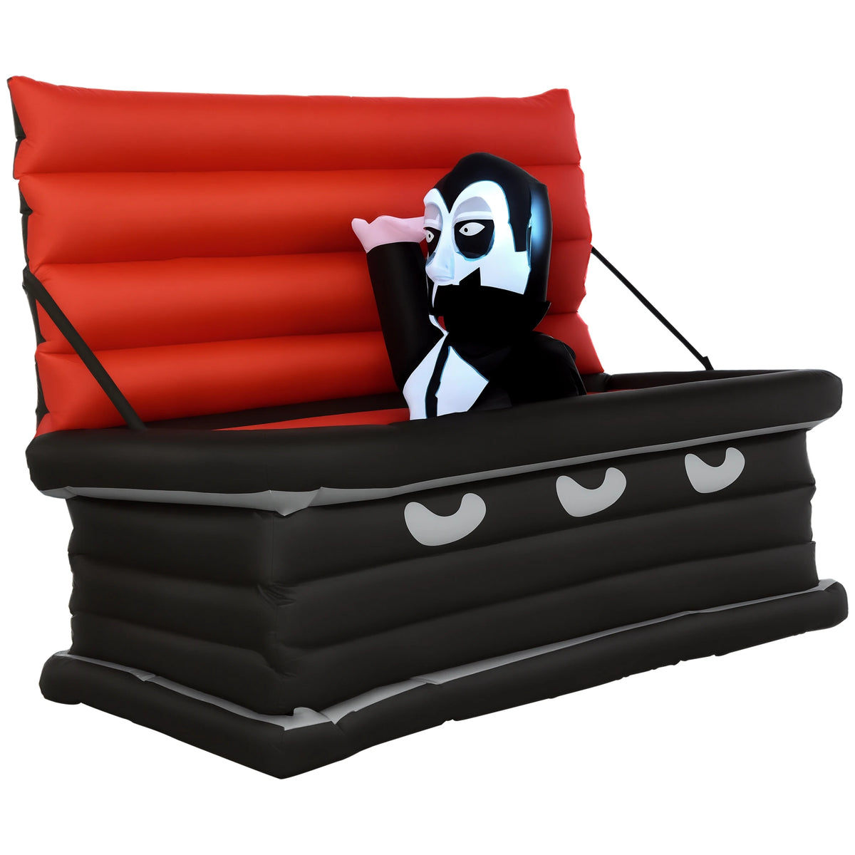 HOMCOM Inflatable Vampire Coffin Halloween Outdoor Display With LED Lights
