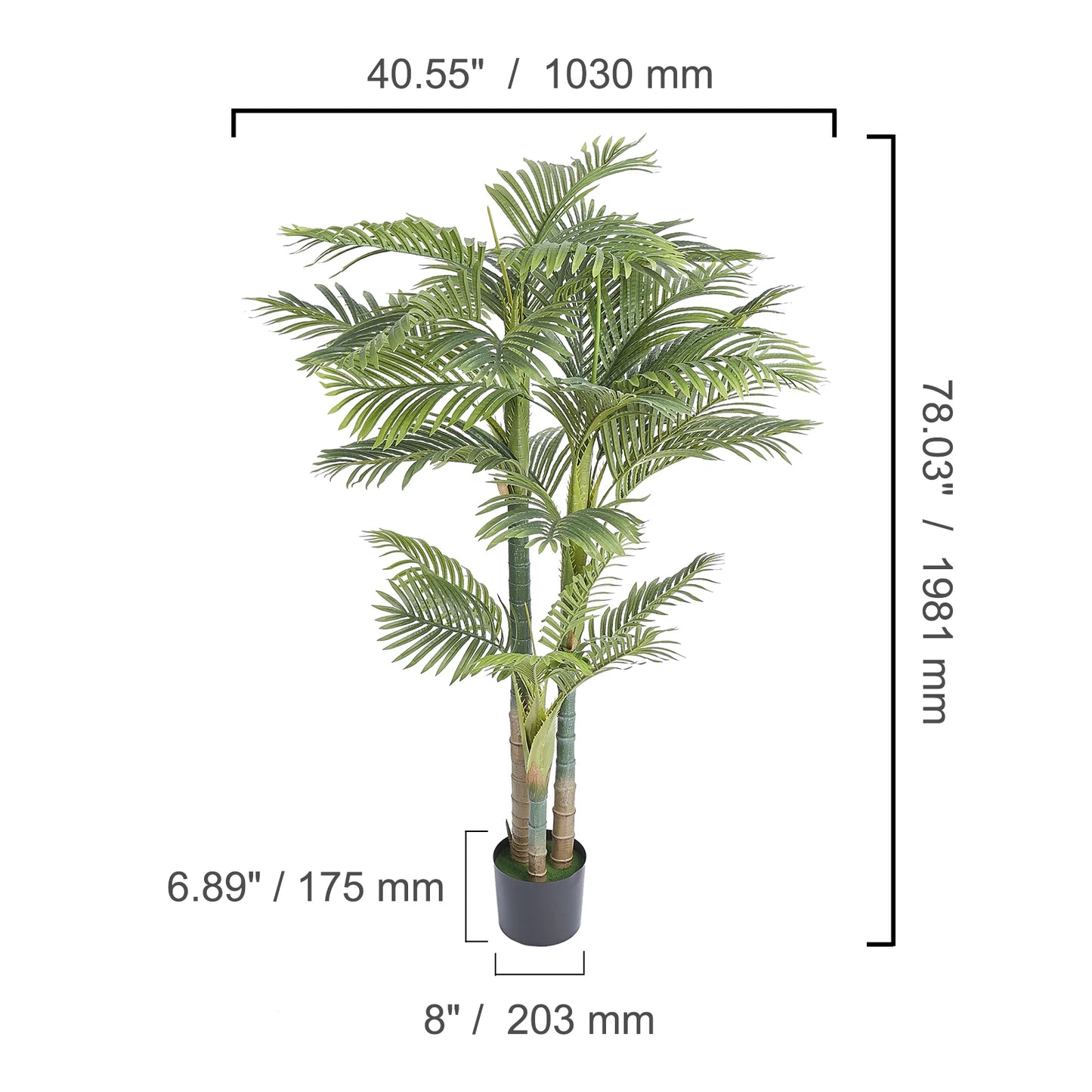 SucceBuy Artificial Palm Tree Faux Plant With Secure PE Material Low Maintenance