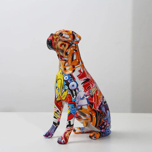 FLYuechun Ranan Boxer Dog Resin Ornament Decor For Home Entry