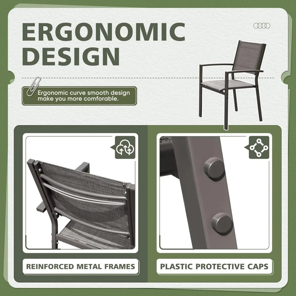 Flamaker Textilene Patio Chairs Set of 6
