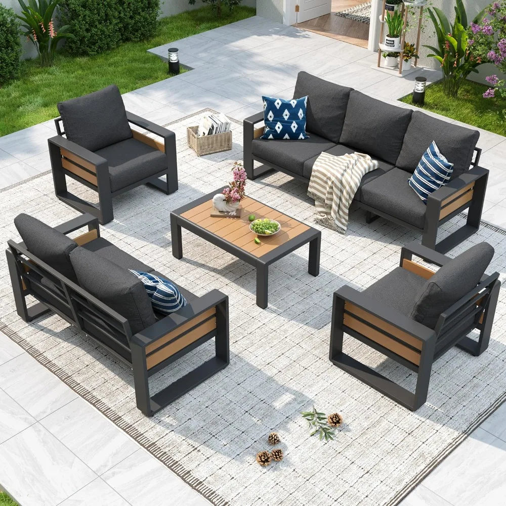 XIAOLANG Aluminum Patio Furniture Set 5 Piece Luxury Outdoor Sectional