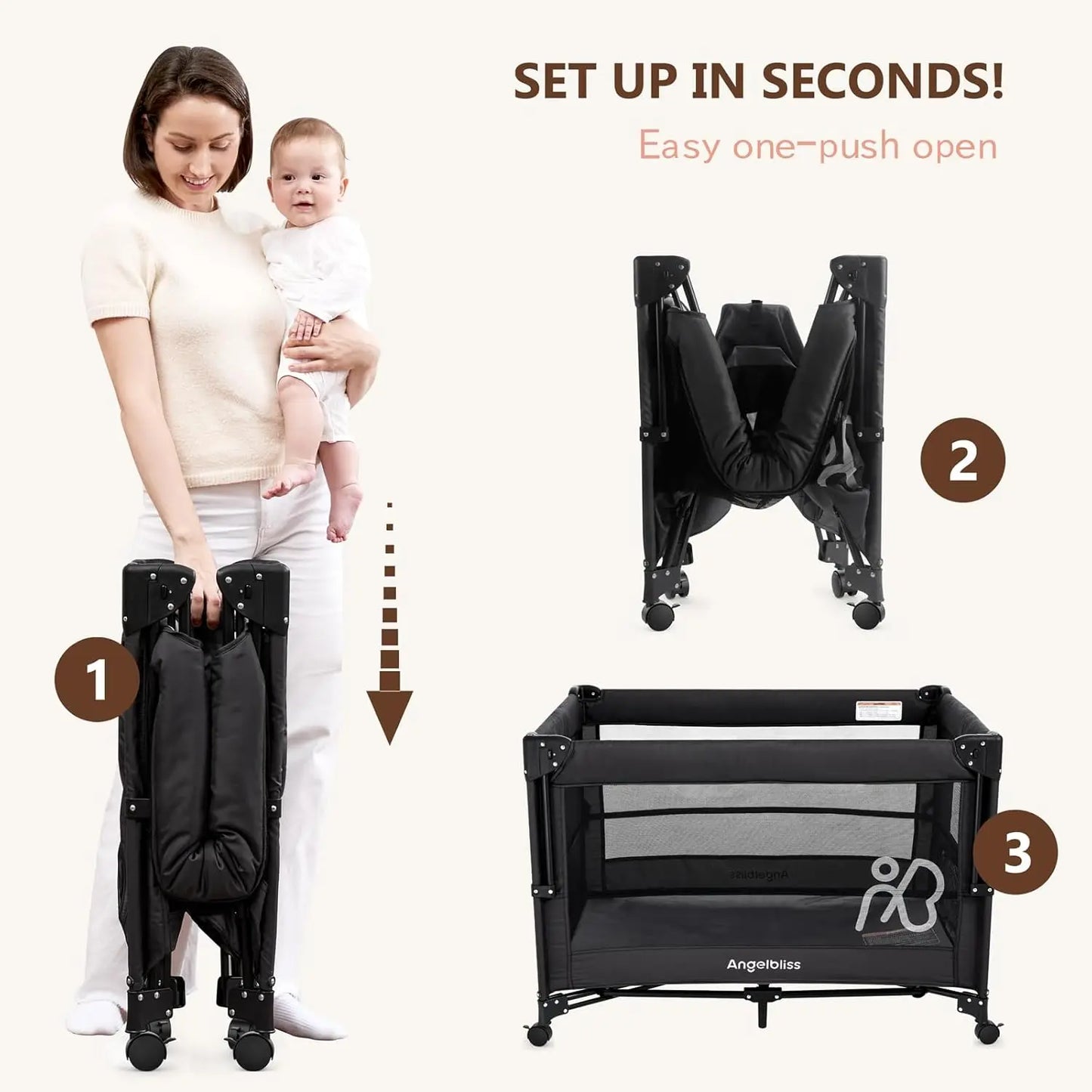 Portable Baby Bassinet Bedside Crib With Mattress And Diaper Changer