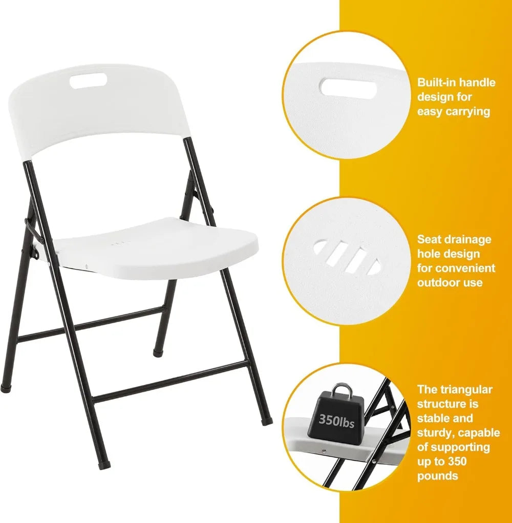 Foldable Outdoor Dining Set With Eight Chairs And Heavy Duty Patio Table