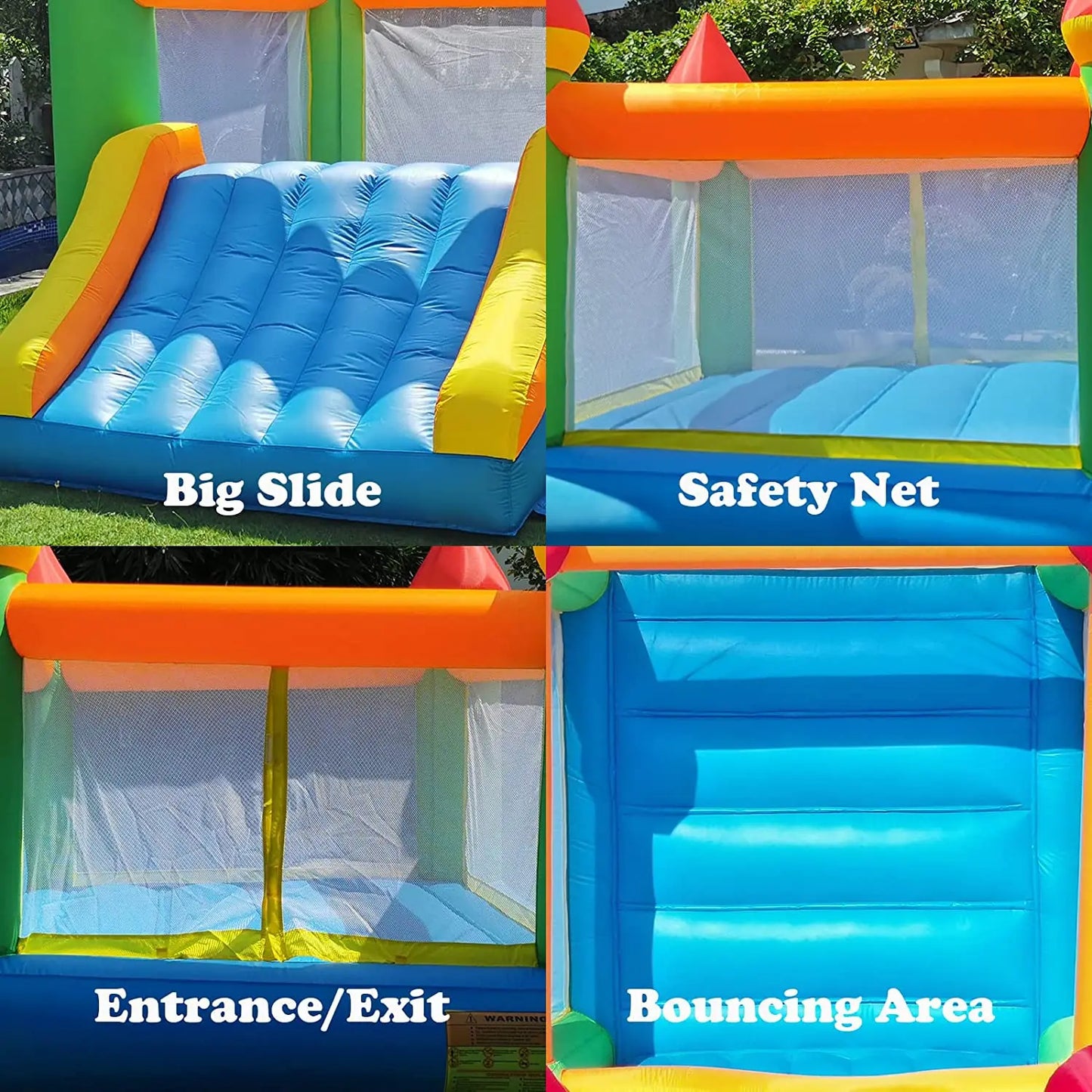 Inflatable Yard Bounce House With Slide For Kids 5 To 12