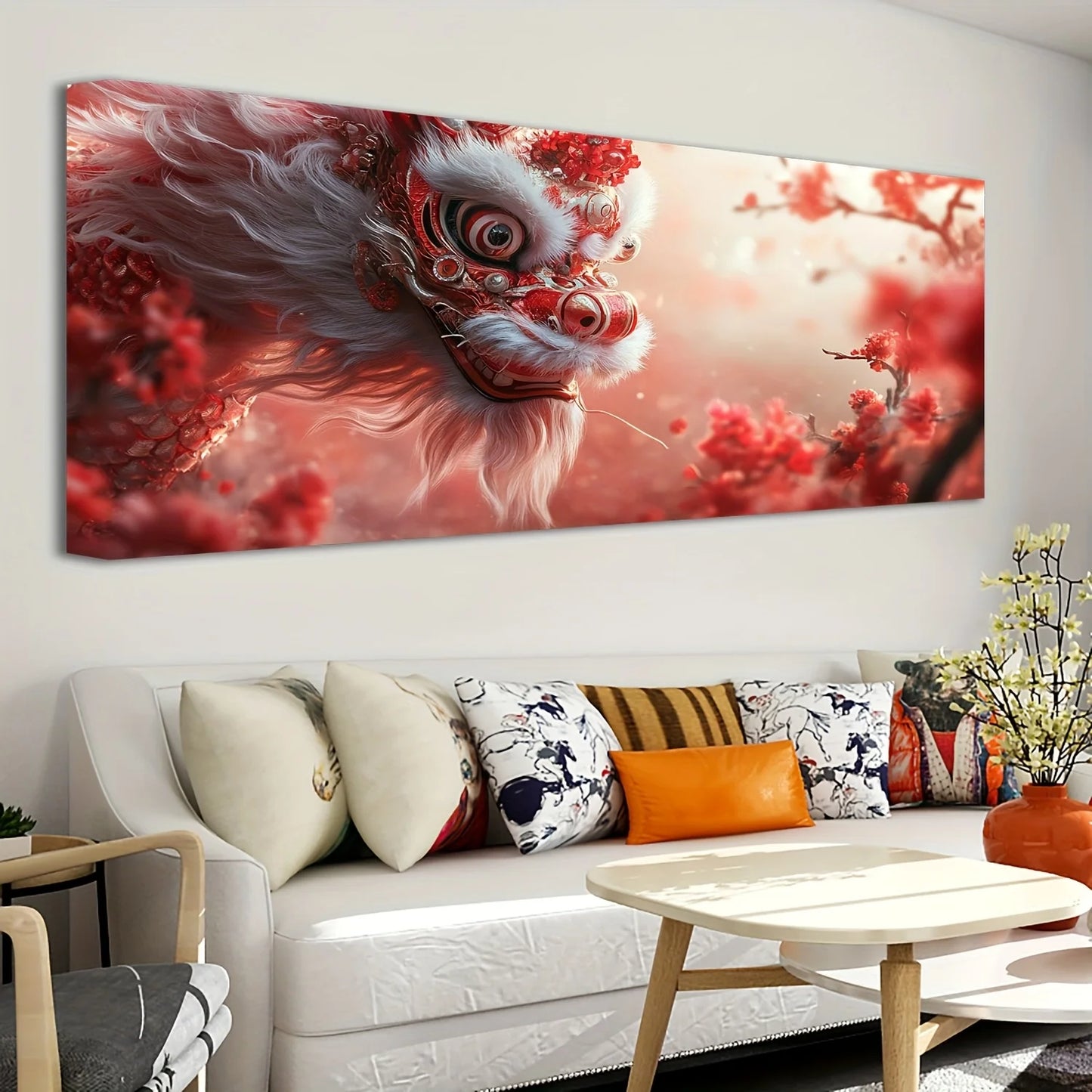 Elegant Dragon Dance Canvas Wall Art For Interior Decor
