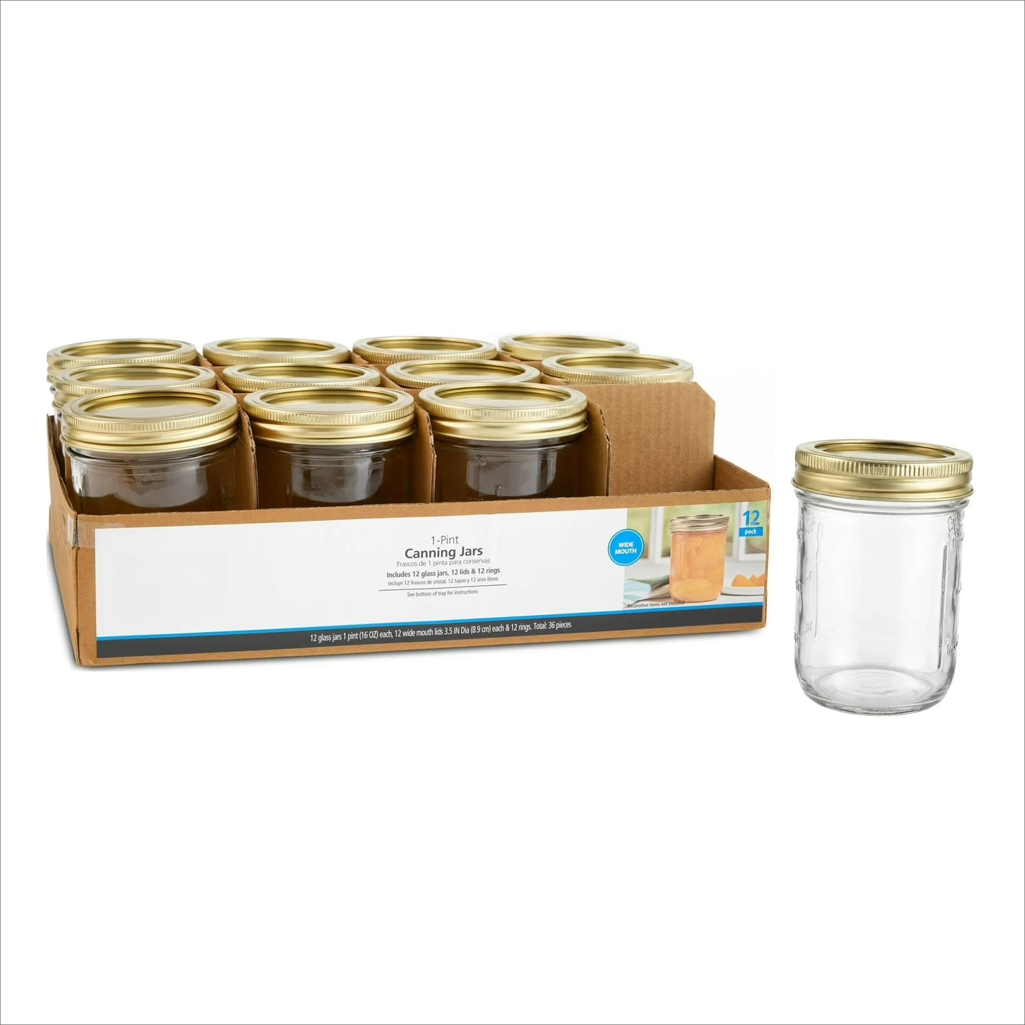 Wide Mouth Mason Jars With Lids And Rings 12 Bundle