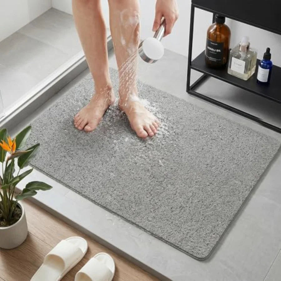 Non Slip PVC Loofah Shower Mat for Tub, Quick Drying