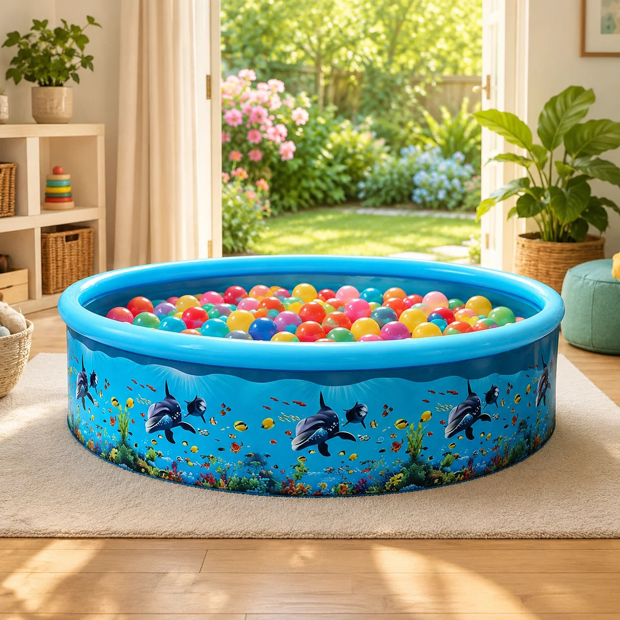 Inflatable Foldable Swimming Pool With Multifunction Reusable Water Sprayer