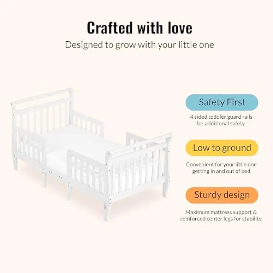 3-In-1 Convertible Toddler Bed With Safety Rails For Comfort
