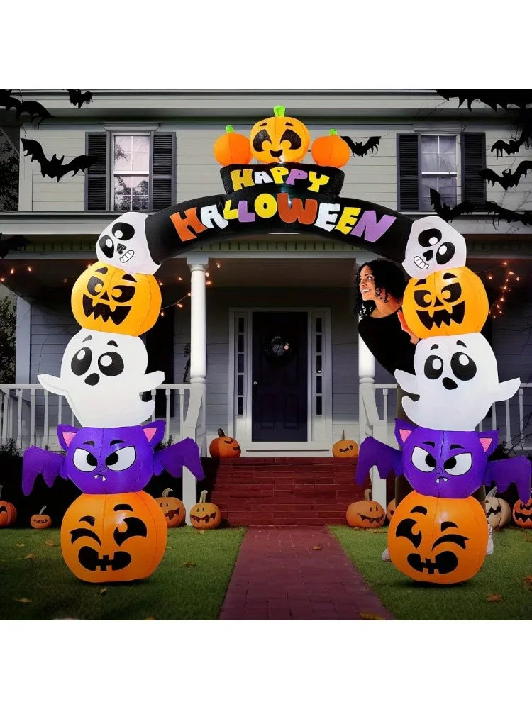 Halloween Pumpkin Archway Inflatable Outdoor Yard Decoration With LED Lights