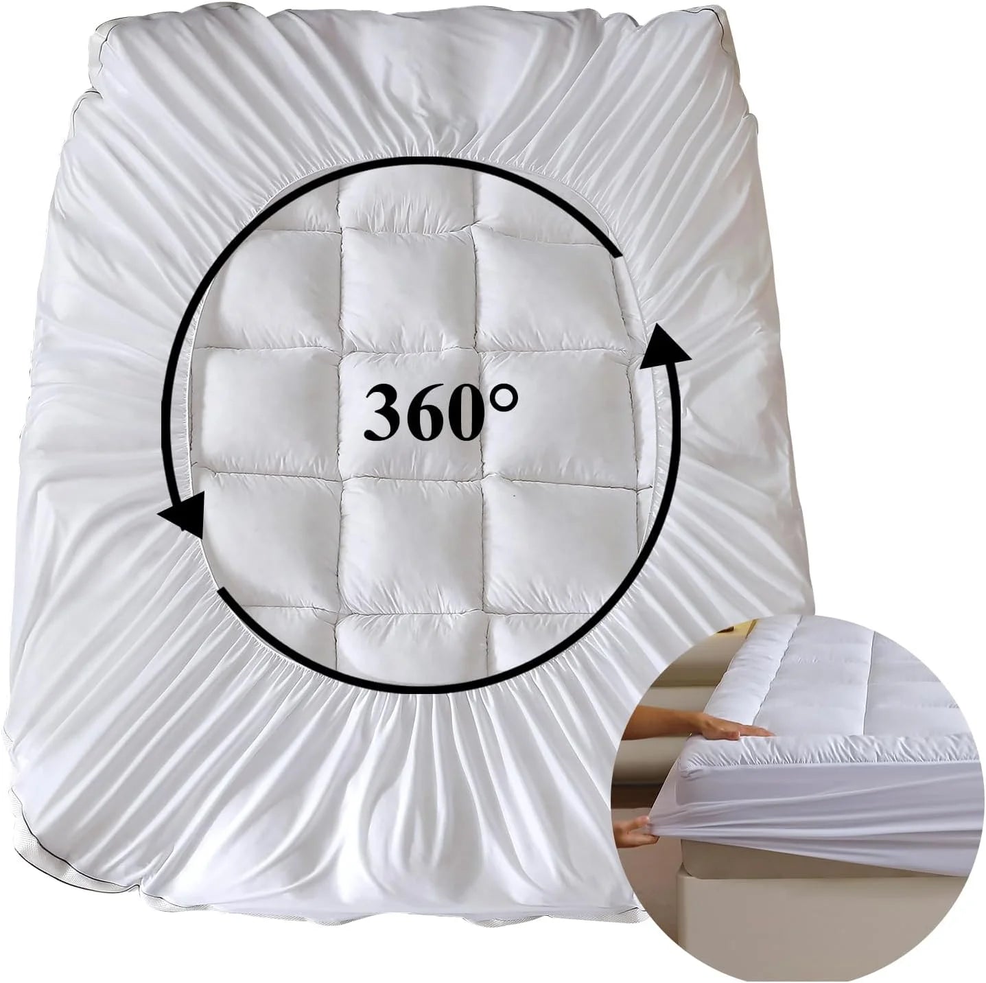 EasYum Mattress Protector Cover 360 GSM Breathable Dustproof