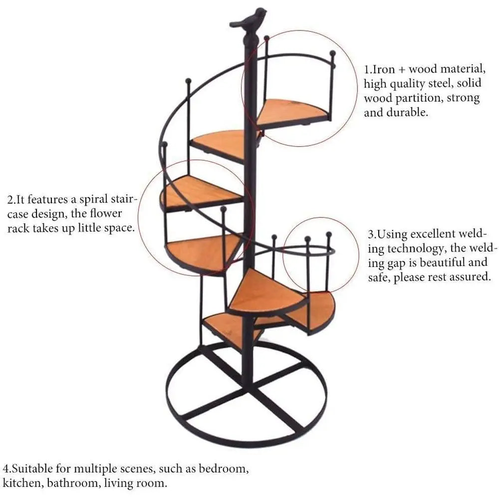 Floating Shelves 8 Tier Metal Spiral Staircase Design Display Holders