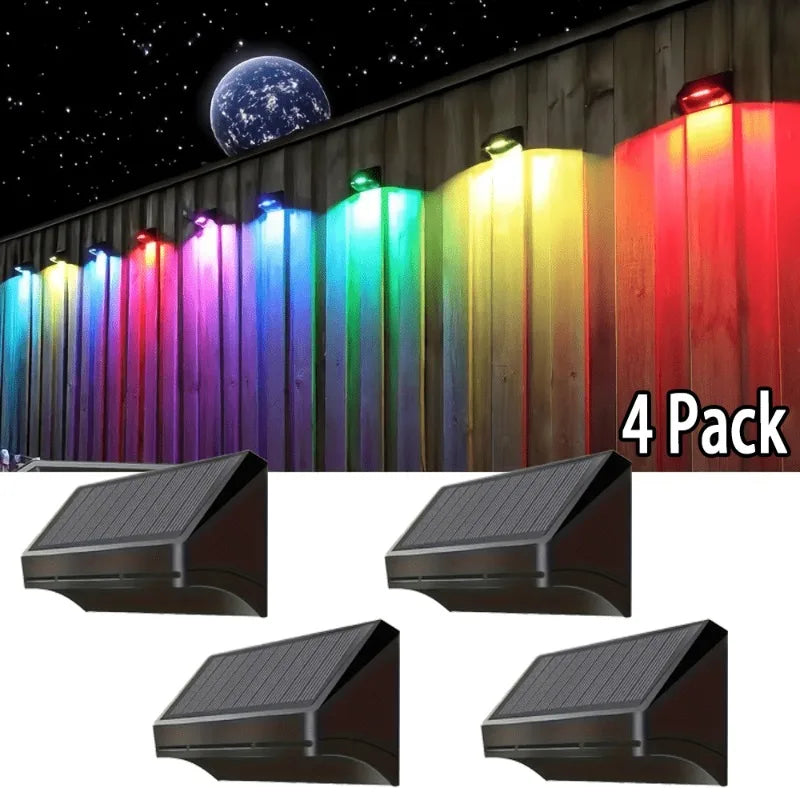 Solar Powered Garden Wall Lights with Sloped Design and 9 Modes