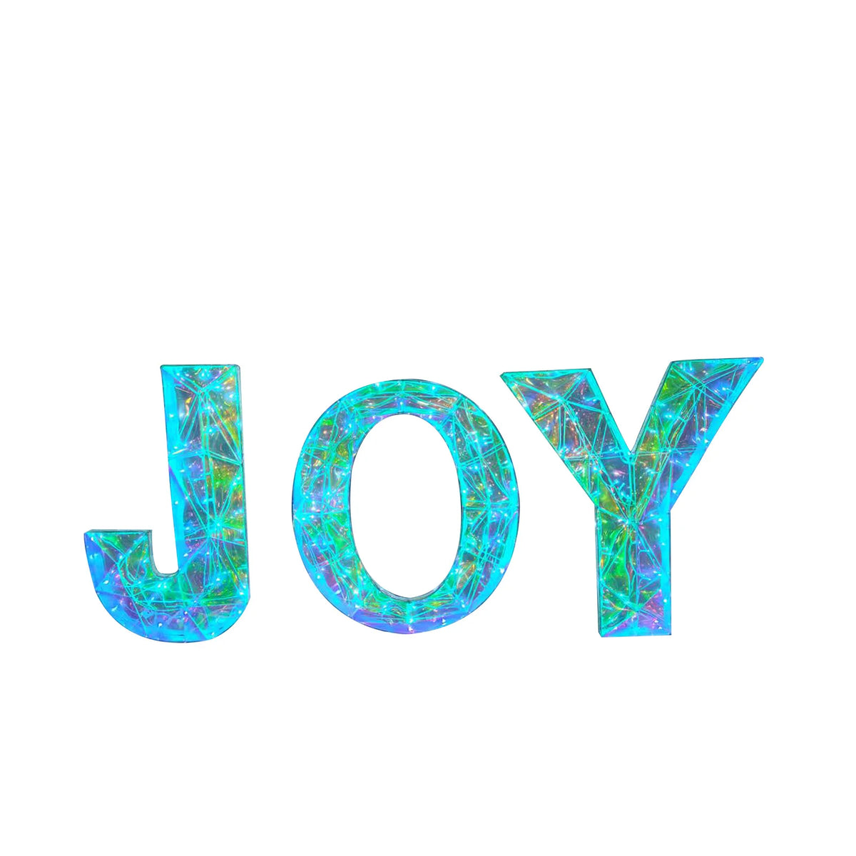 Outdoor Christmas JOY LED Lighted Metal Holiday Yard Decorations