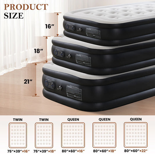 JHK Air Mattress Non Slip Bottom 660 Lb Capacity Durable