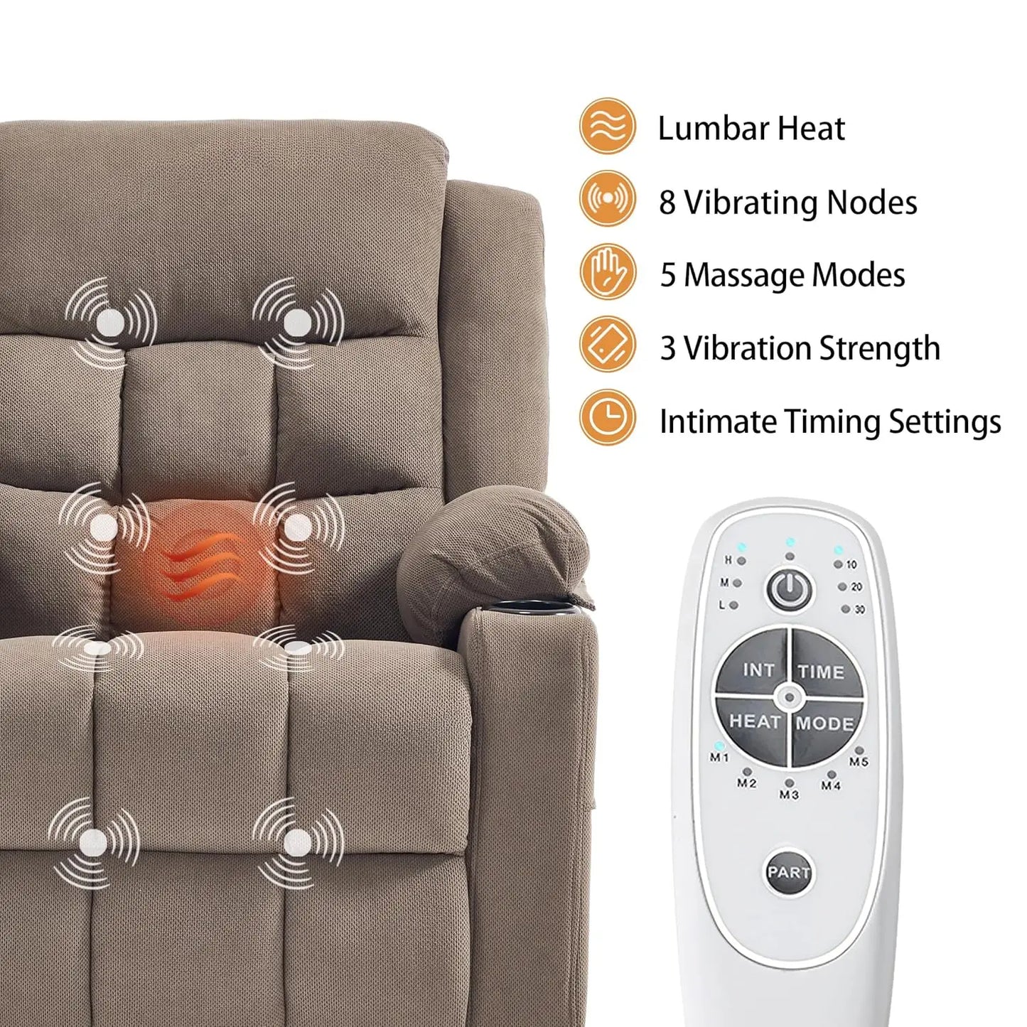 Swivel Rocker Recliner Chair for Adults, Massage Recliner with Heat and Manual, Rocking Recliner with Cup Holders &, Customized