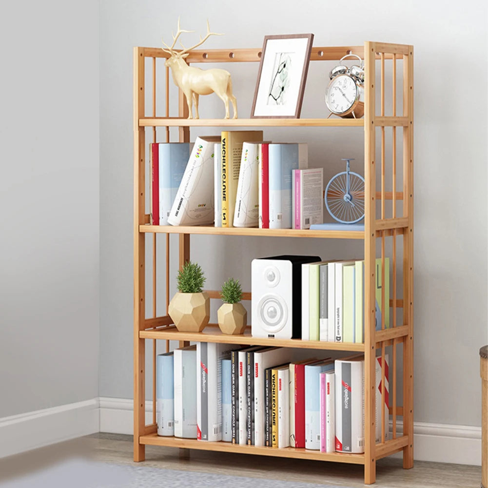 Shunmaii 4-Tier Bamboo Shelf For Kitchen And Living Room