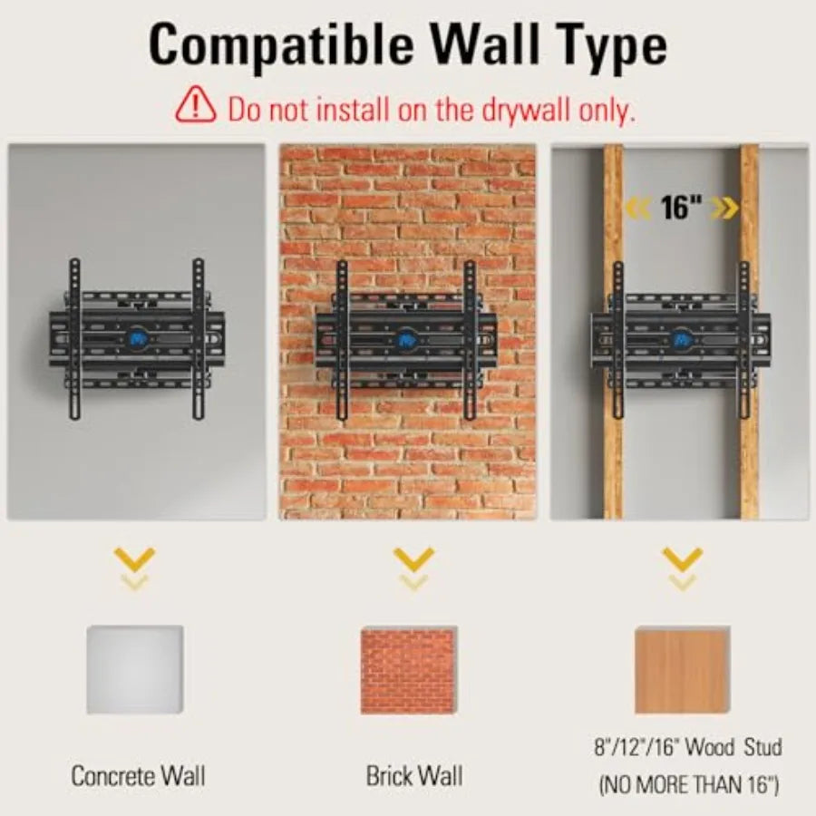 Full Motion TV Wall Mount With Swivel Tilt Articulating Arms