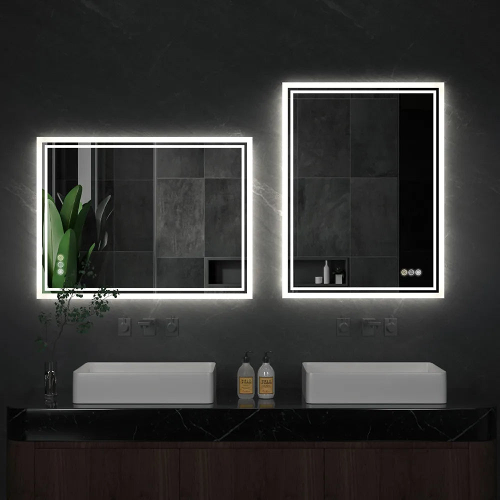 LUVODICRI LED Backlit Frameless Anti Fog Bathroom Mirror