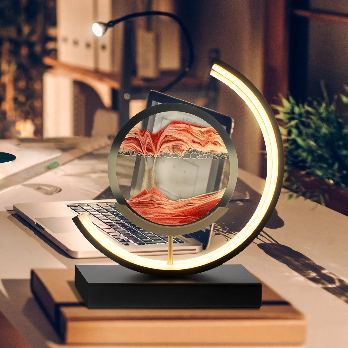 Moving Sand Art Lamp In Motion With Stand