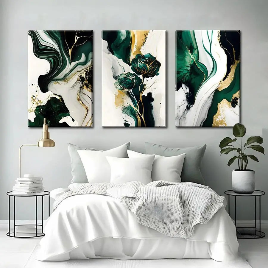 Framed Abstract Marble Wall Art Modern Canvas Print