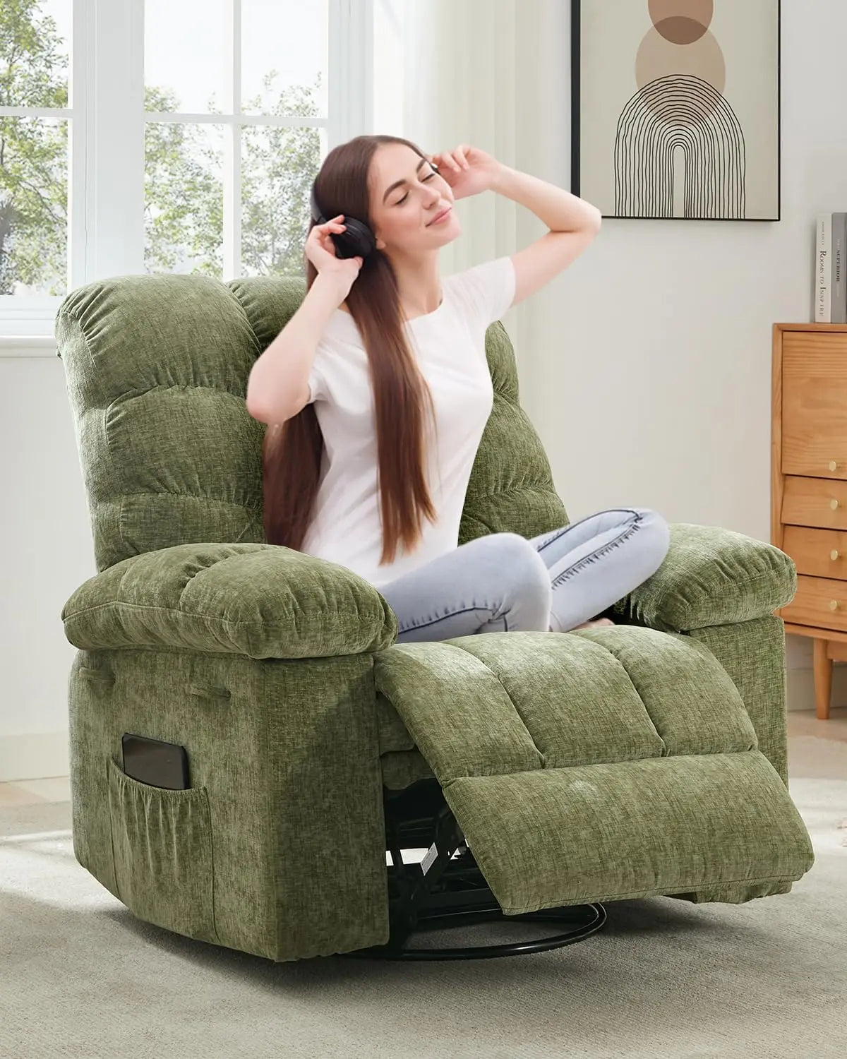HiMISS Rocker Recliner Chair For Adults Manual Glider
