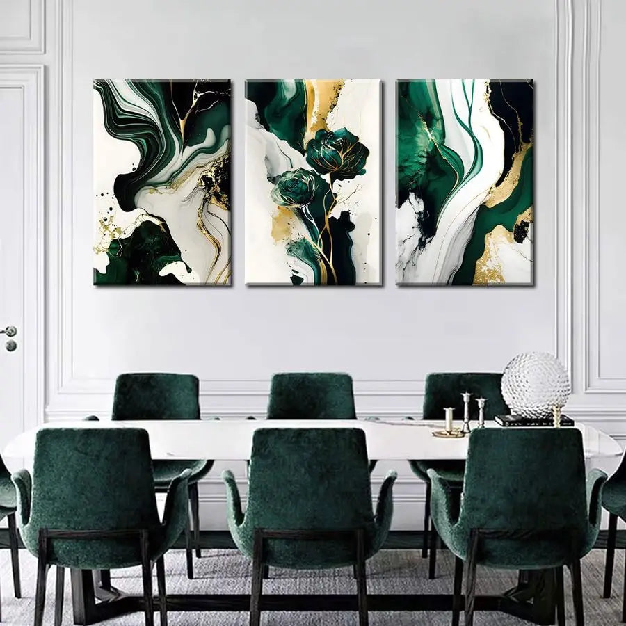 Framed Abstract Marble Wall Art Modern Canvas Print