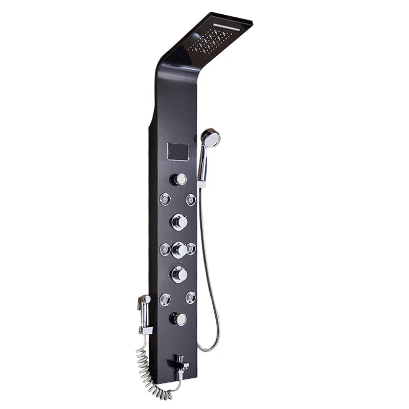 MYQualife Stainless Steel Shower Panel with LED Hot Cold Controls