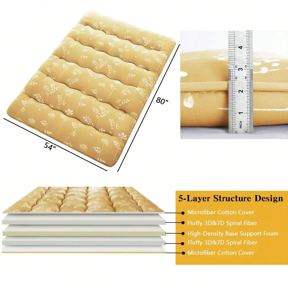 XMSJ Floral Floor Mattress Futon Pad For Camping Comfort