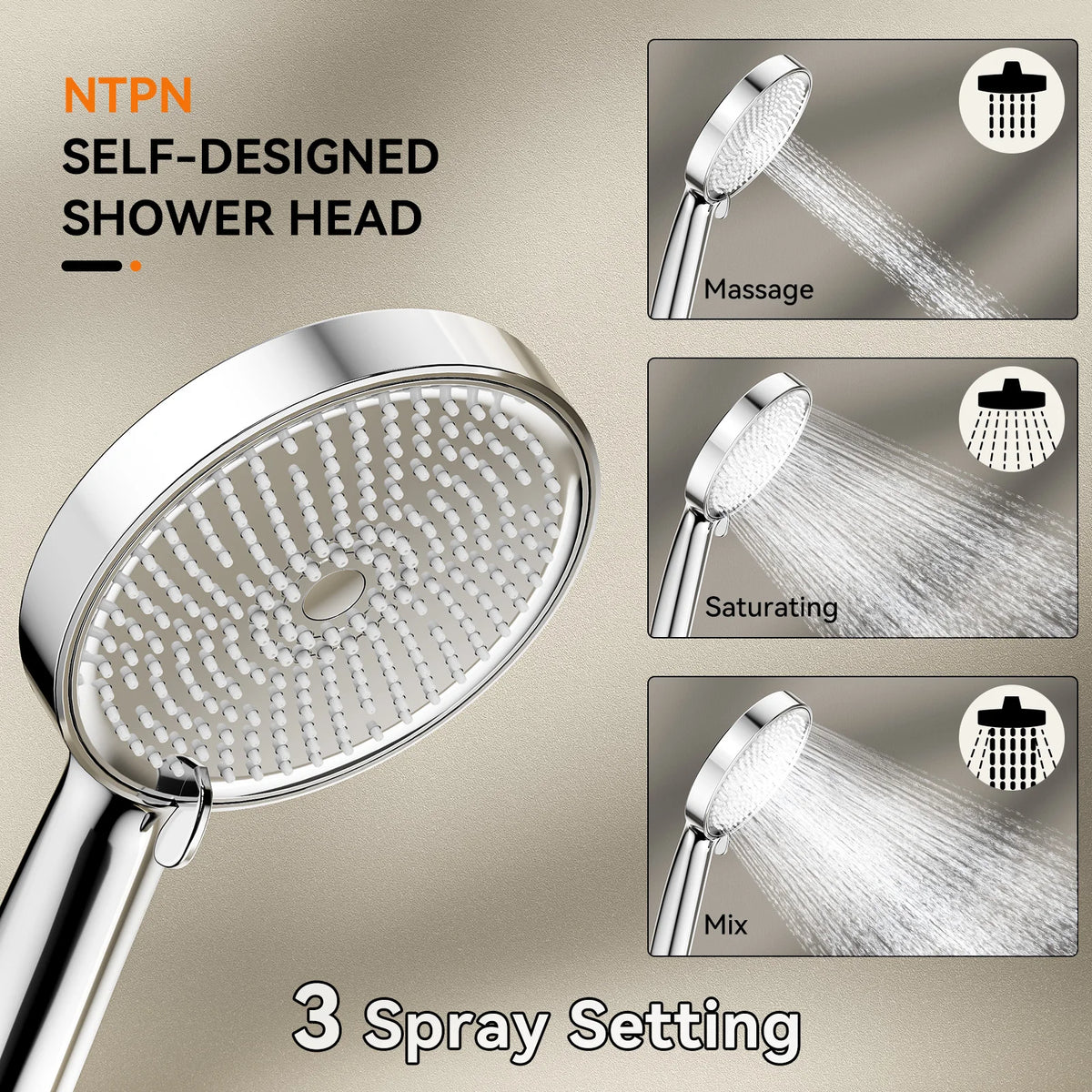 Dual Shower Head System With Handheld For Couples High Pressure