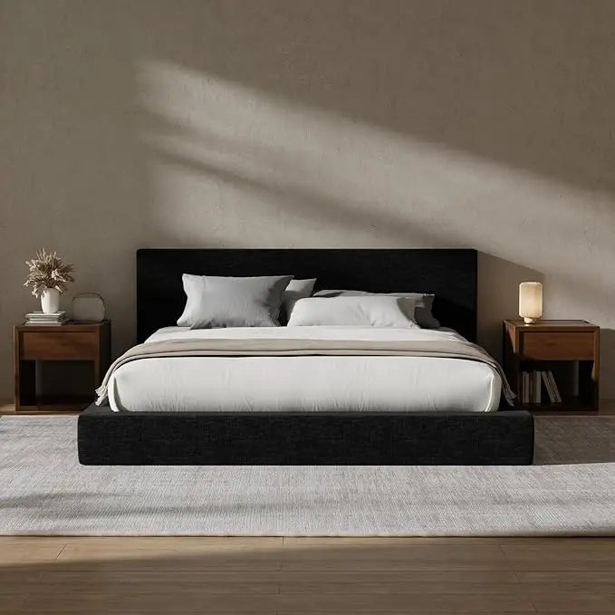 MOYU Cloud Upholstered Bed Frame With Headboard And Foam Platform